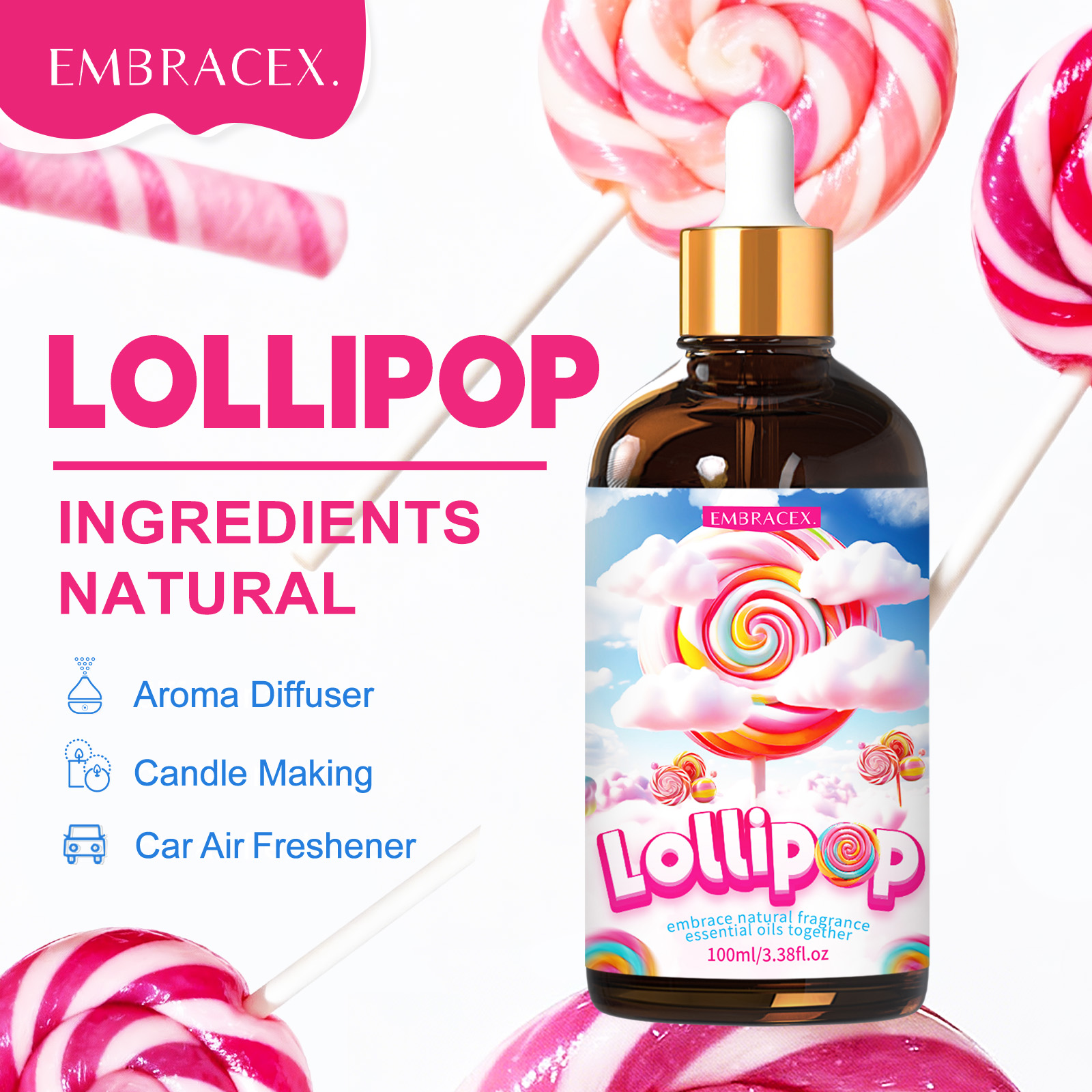 Candle Making Essential Oil - 100ml Lollipop Essential Oil For Diffusers