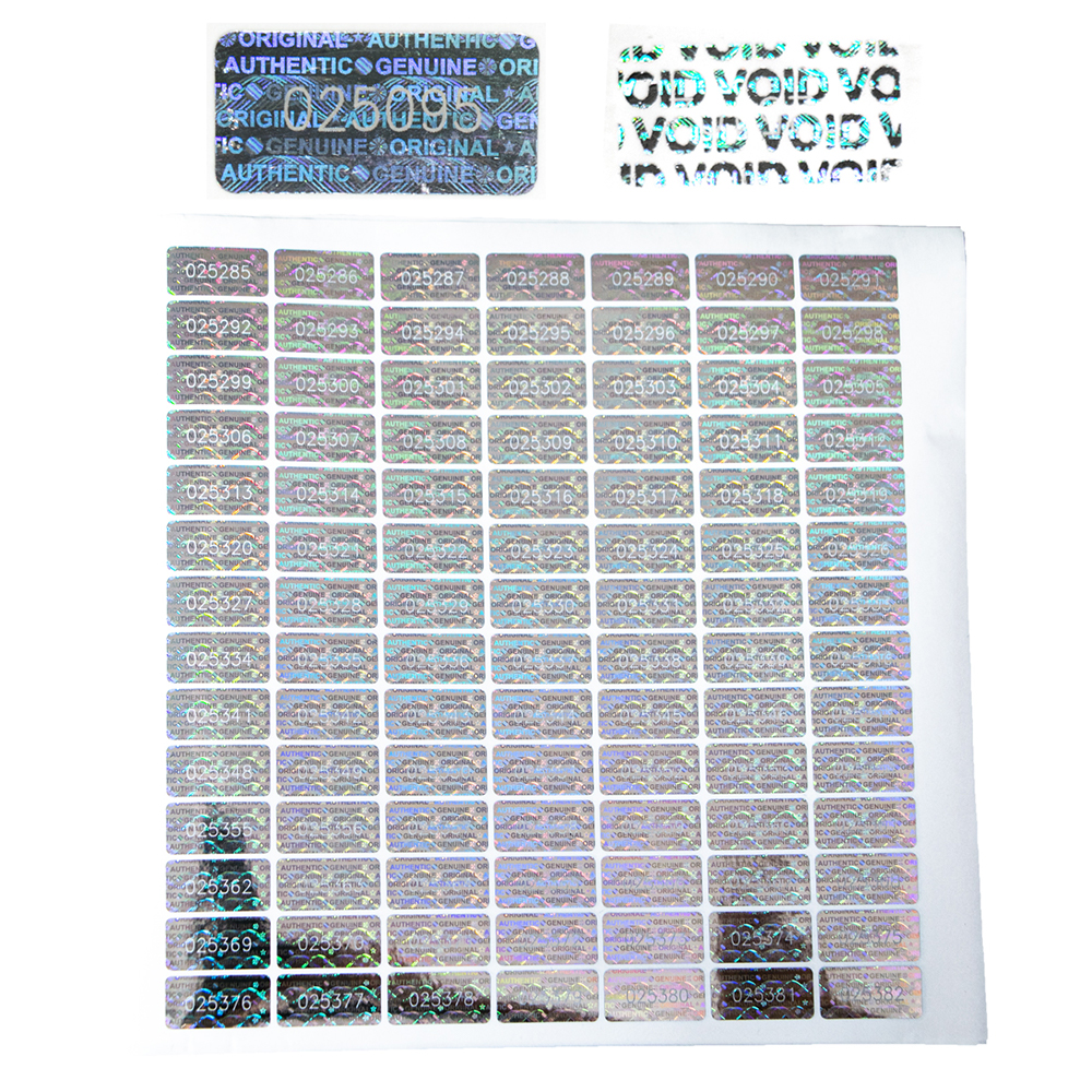 Candle Warning Label - 10x20mm 3D silver Anti-fake Tamper Proof