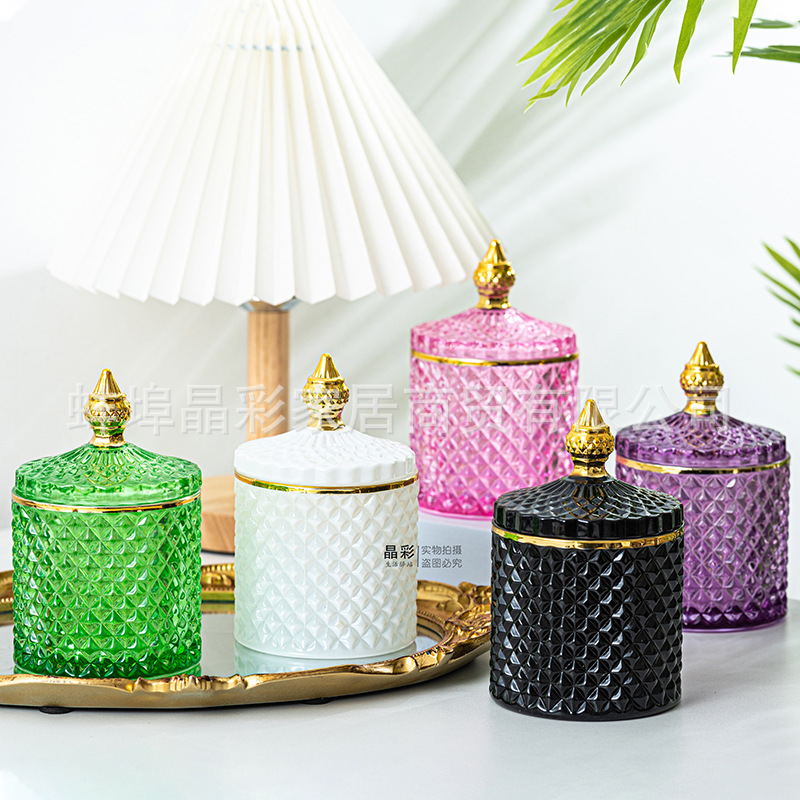 Stained Glass Storage Jar with – обзор и цена Candle Making Glass Jars