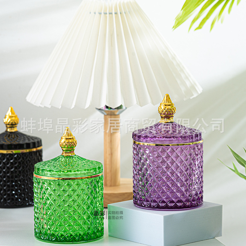 Stained Glass Storage Jar with – обзор и цена Candle Making Glass Jars