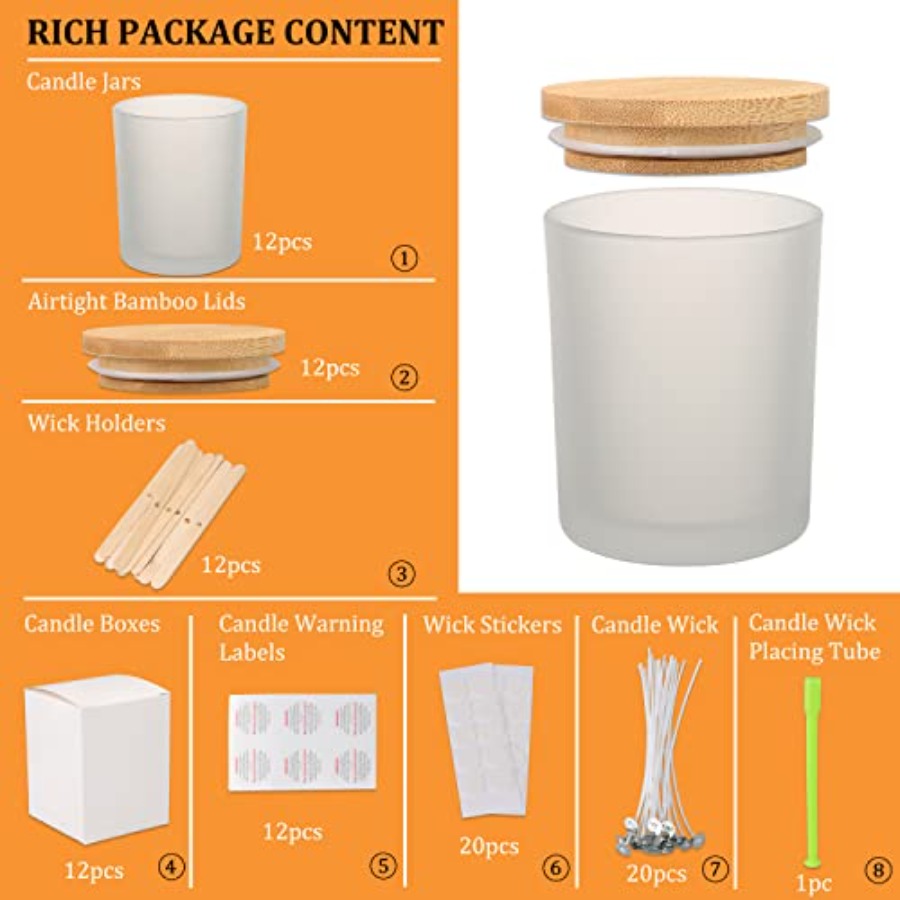 12 Pack 12 OZ Glass Candle Jar – обзор и цена Candle Making Glass Jars