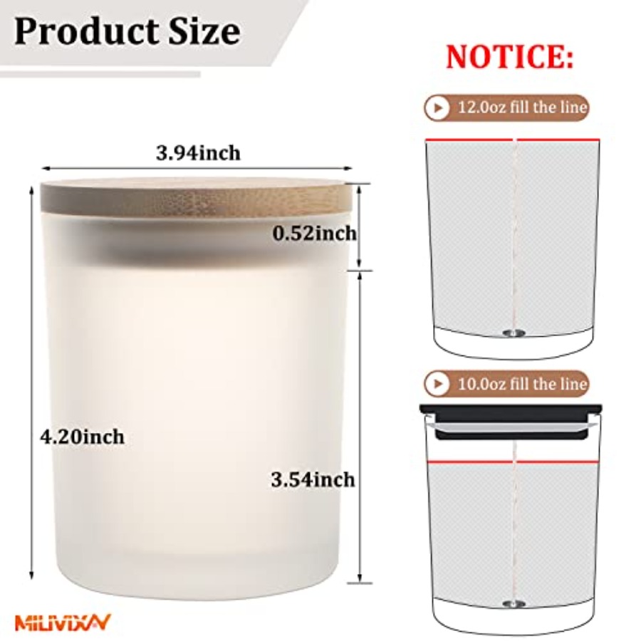 12 Pack 12 OZ Glass Candle Jar – обзор и цена Candle Making Glass Jars