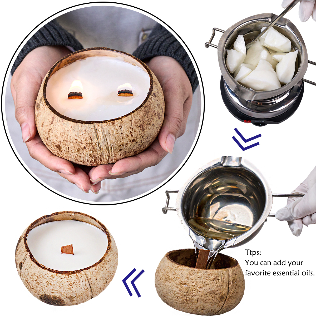 1Lb/453g Natural Coconut Wax D – обзор и цена Candle Making Jars