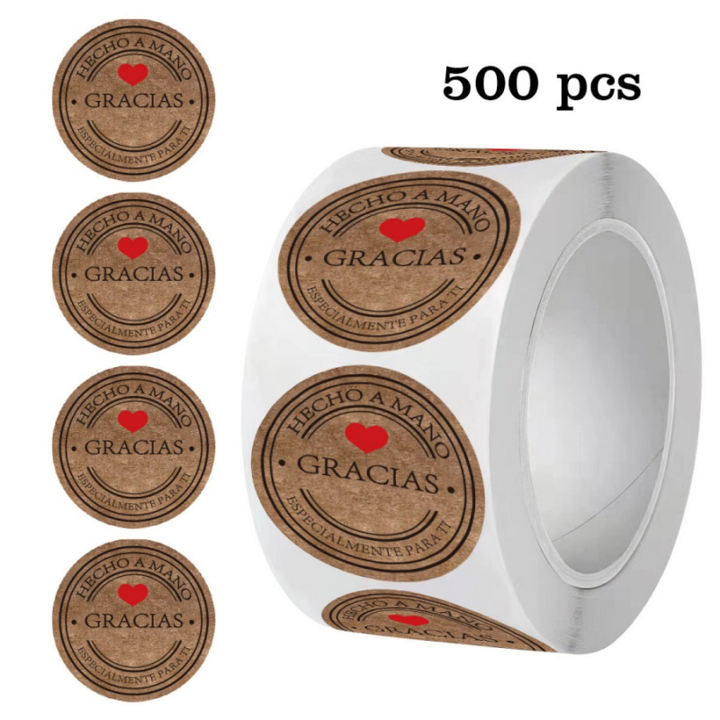 500pcs Spanish Thank You Stick – обзор и цена Label Sticker Round