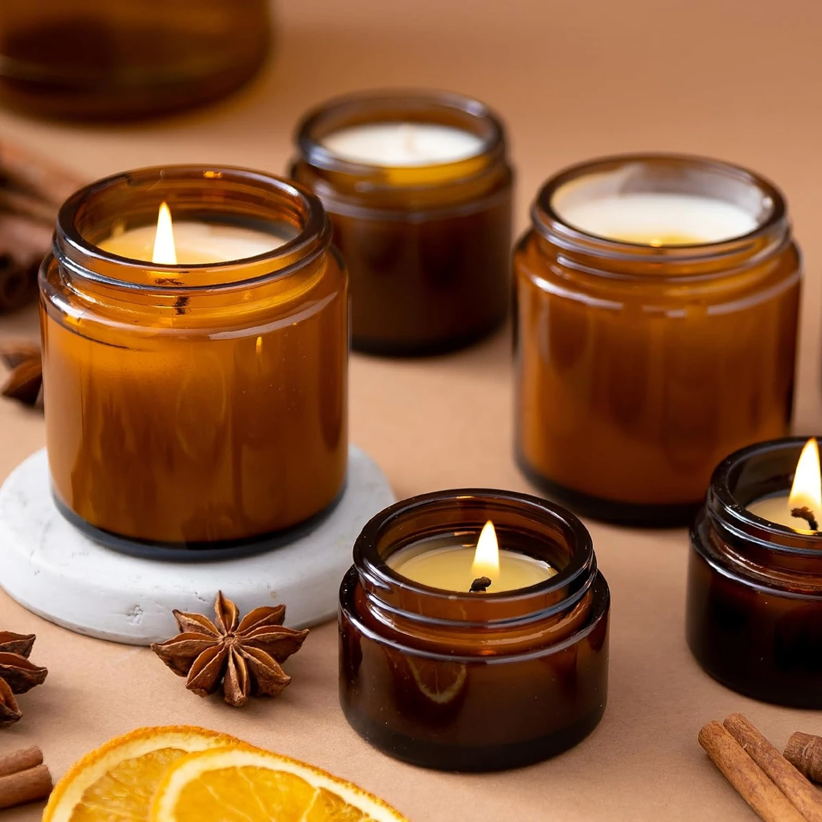 Glass Candle Jars, 4oz Amber R – обзор и цена Candle Making Glass Jars