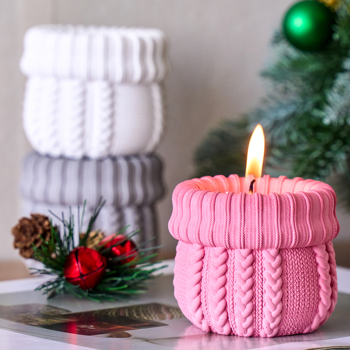 Knitted Yarn Candle Jar Silico – обзор и цена Candle Making Yarn