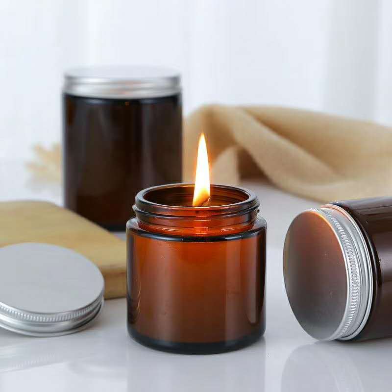6pc 100/250ml Amber Glass Cand – обзор и цена Candle Making Glass Jars
