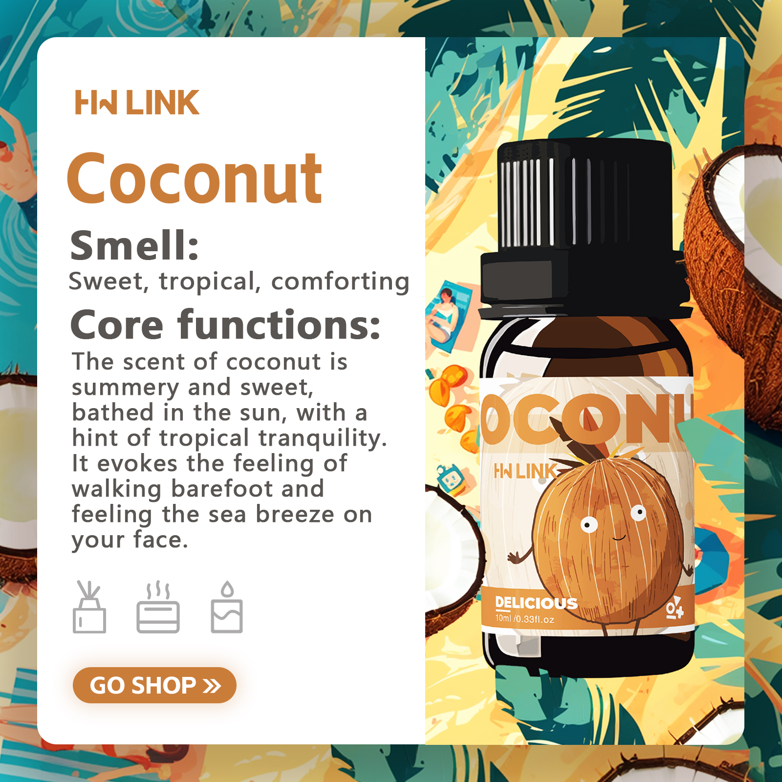 10ml Coconut Essential Oils No – обзор и цена Candle Making Essential Oil