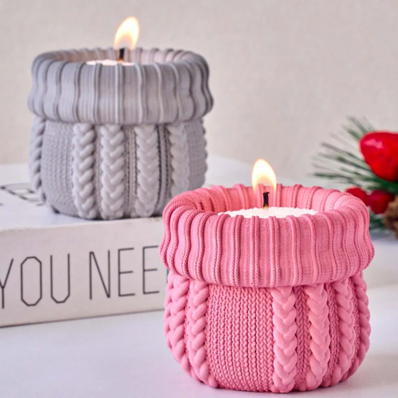 Knitted Yarn Candle Jar Silico – обзор и цена Candle Making Yarn