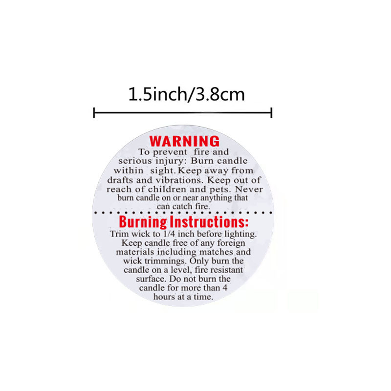 500Pcs Warning Labels Candle J – обзор и цена Candle Warning Label