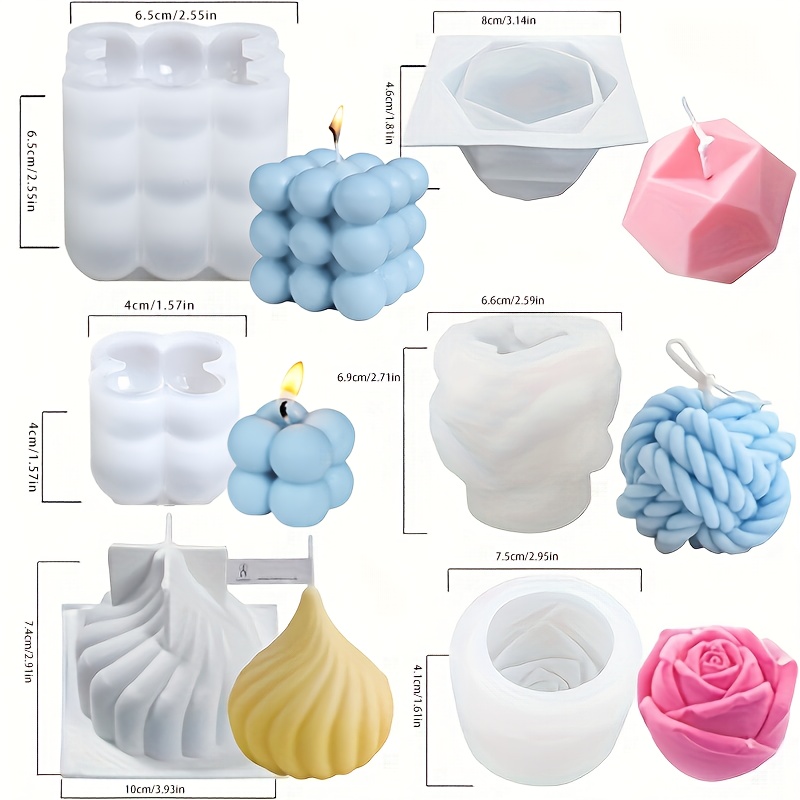 6pcs silicone candle mold set  – обзор и цена Candle Making Yarn