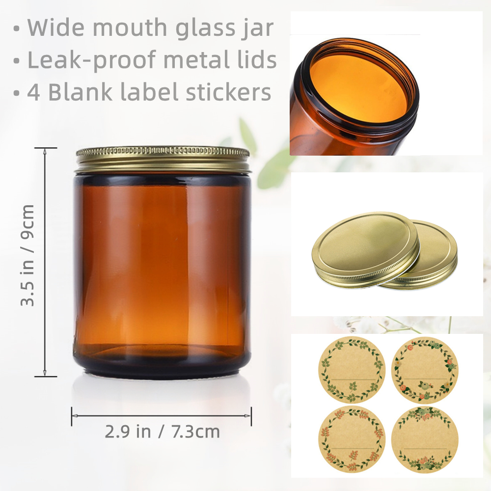 Empty Candle Jars, 8oz Amber G – обзор и цена Candle Making Glass Jars