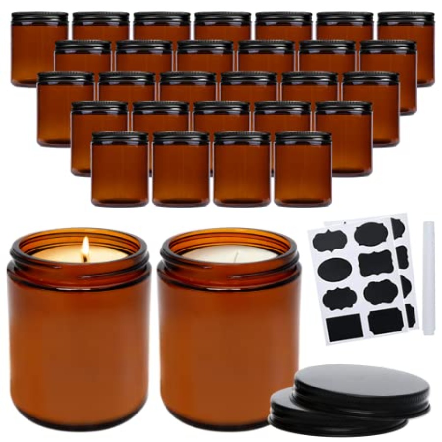 8oz Amber Candle Jars Set of 3 – обзор и цена Candle Making Glass Jars