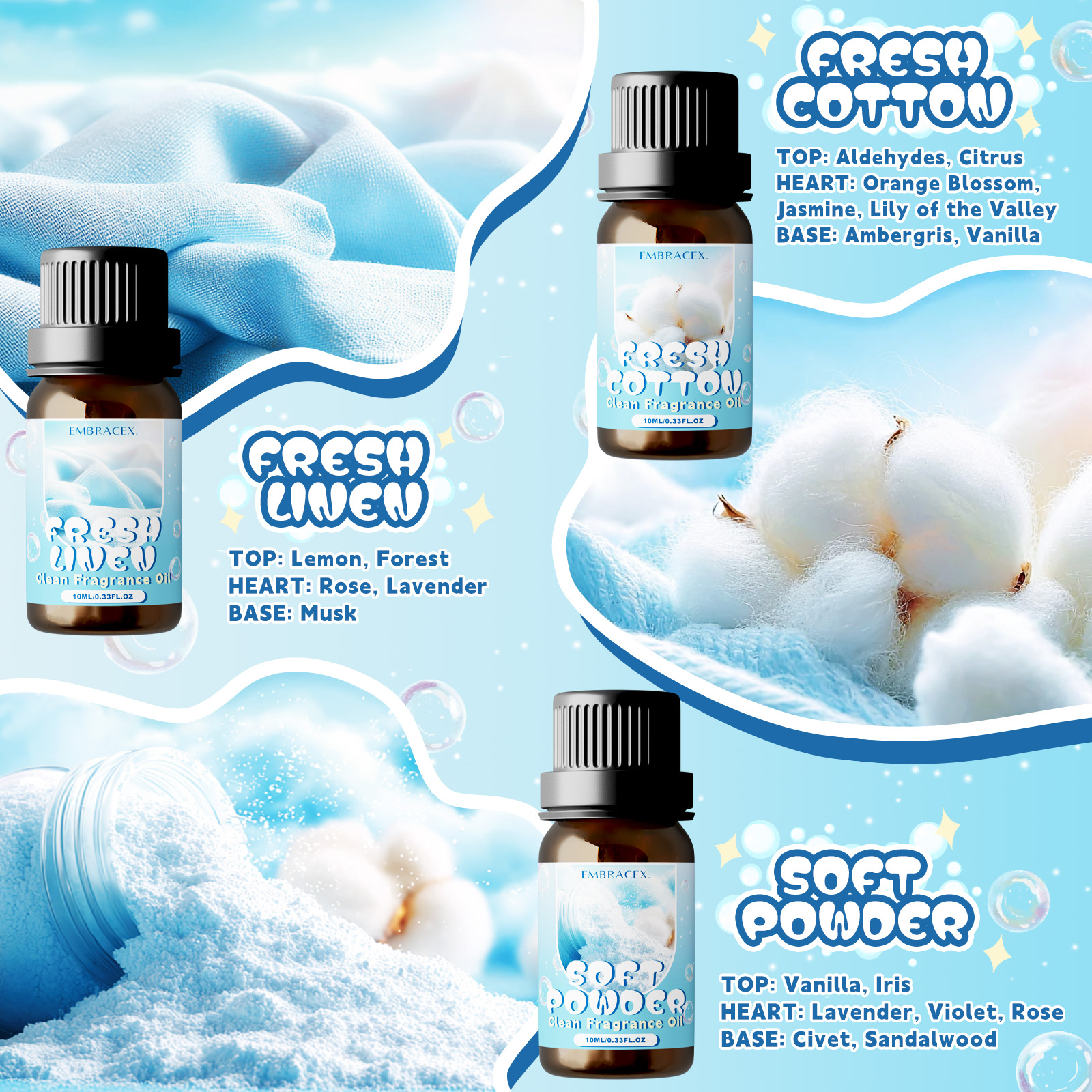 10ml Soft Powder Essential Oil – обзор и цена Candle Making Essential Oil