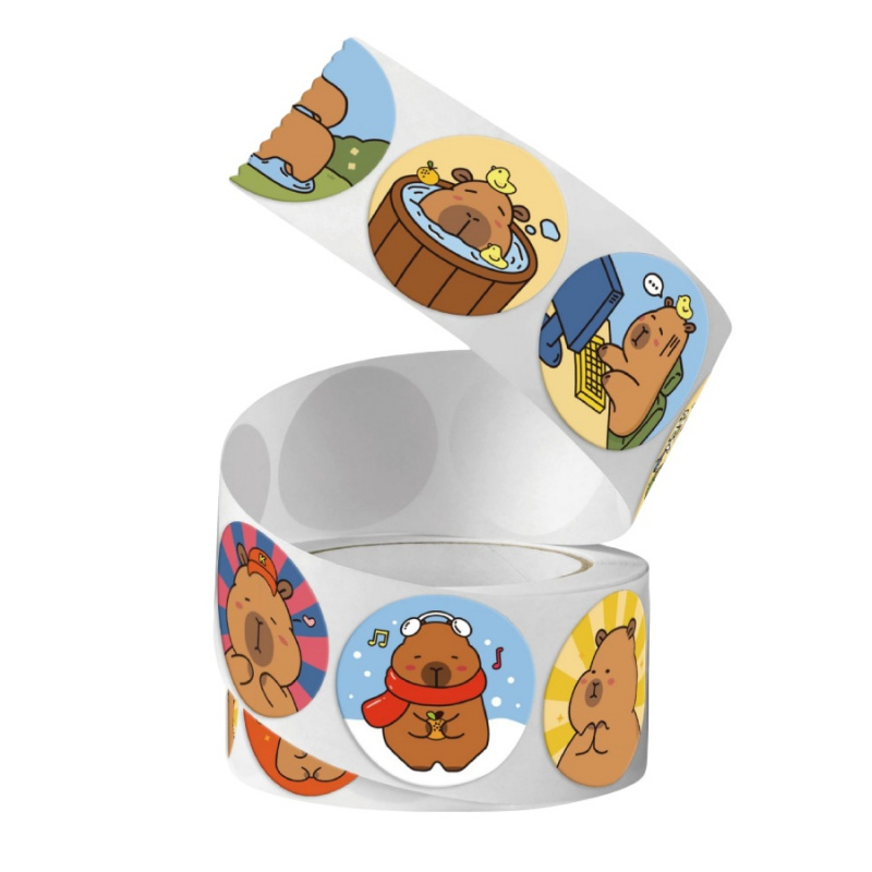 500pcs/pack Capybara Stickers  – обзор и цена Label Sticker Round
