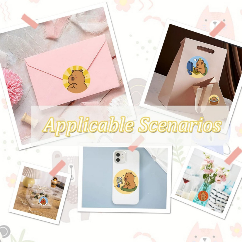 500pcs/pack Capybara Stickers  – обзор и цена Label Sticker Round