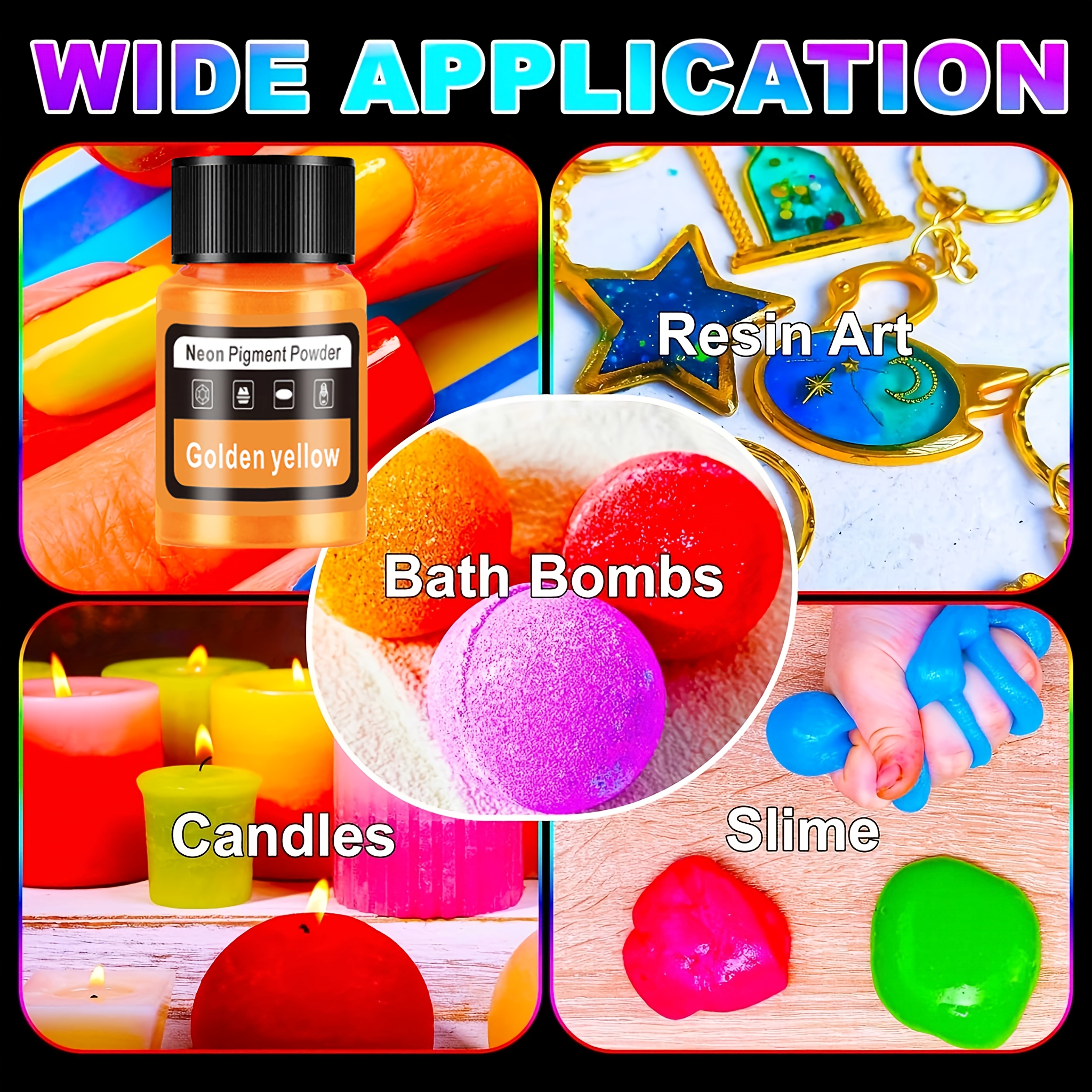 Fluorescent Powder/Neon Resin  – обзор и цена Candle Making Jars